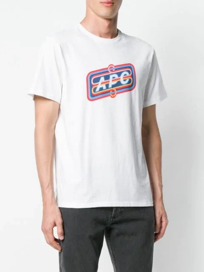 Shop Apc Logo Print T-shirt In White
