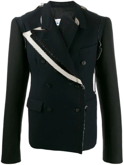 Shop Maison Margiela Deconstructed Blazer In Blue