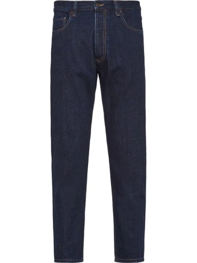 Shop Prada Mid-rise Straight-leg Jeans In Blue