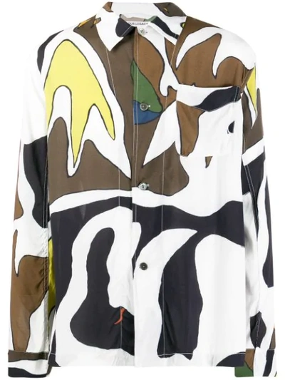 LONG-SLEEVED ABSTRACT-PRINT SHIRT