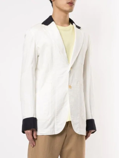 Pre-owned Yohji Yamamoto Tailored Nautical Blazer In White