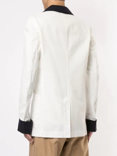 Pre-owned Yohji Yamamoto Tailored Nautical Blazer In White