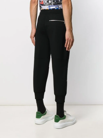 Shop Neil Barrett Multi-zip Cropped Track Trousers In Black