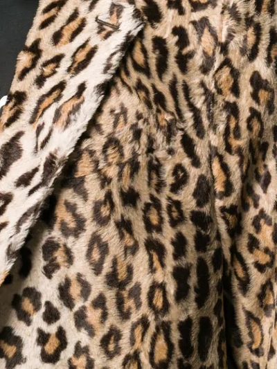 豹纹短袖单排扣大衣