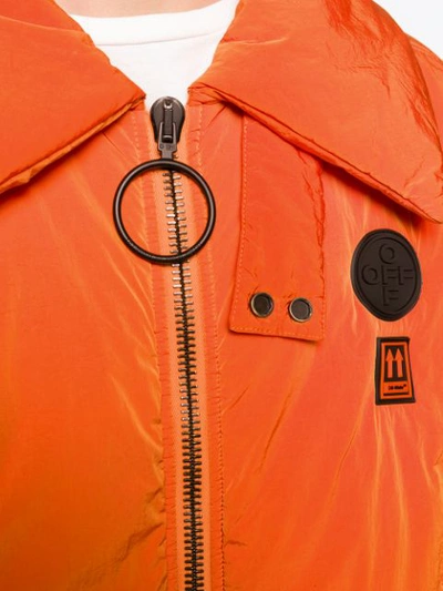 Shop Off-white Oversized Bomber Jacket In Orange