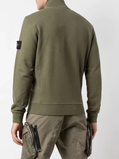 Shop Stone Island Zipped-up Jacket In Green