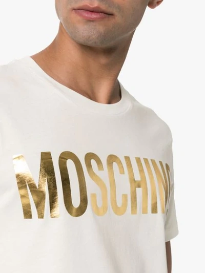 Shop Moschino Logo T-shirt In White