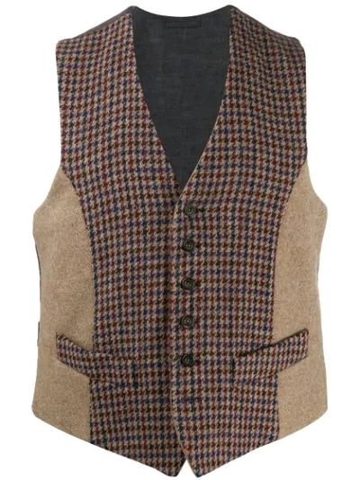 Shop Fortela Houndstooth Waistcoat In Pied De Poule