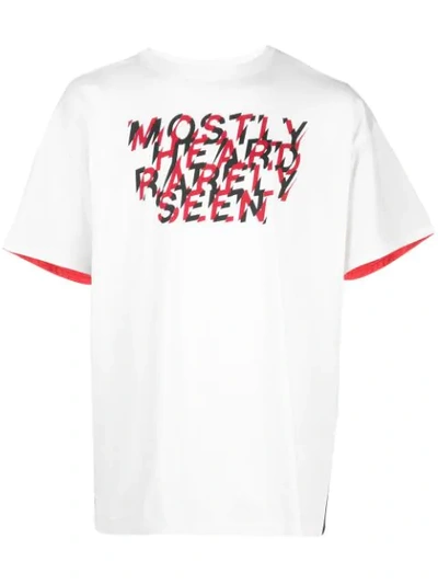 Shop Mostly Heard Rarely Seen Fanatic Crew Drop Shoulder T-shirt In White