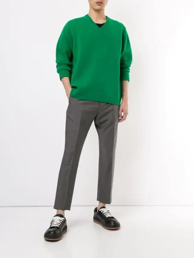 Shop N°21 Boxy V-neck Jumper In Green