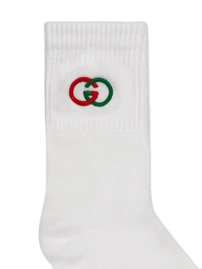 Shop Gucci Gg Logo Socks In White