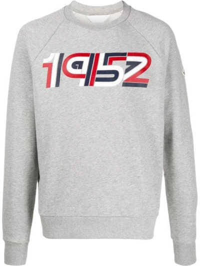 Shop Moncler 1952 Logo Sweater In Grey