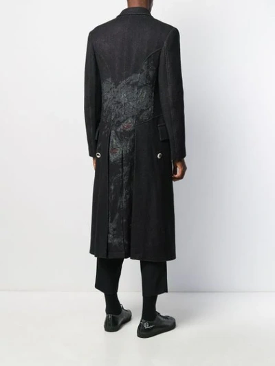 Shop Yohji Yamamoto Buttoned Lapel Coat In Black
