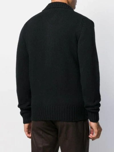 Shop Dell'oglio Open Collar Cardigan In Black