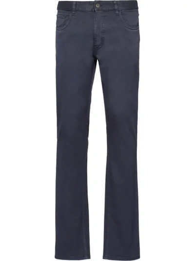 Shop Prada Low-rise Tapered Jeans In Blue