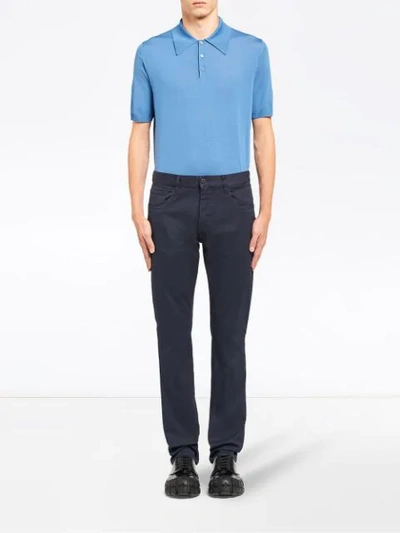 Shop Prada Low-rise Tapered Jeans In Blue