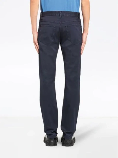 Shop Prada Low-rise Tapered Jeans In Blue