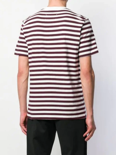 Shop Maison Margiela Striped Short-sleeve T-shirt - White