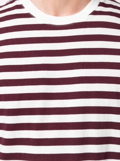 Shop Maison Margiela Striped Short-sleeve T-shirt - White
