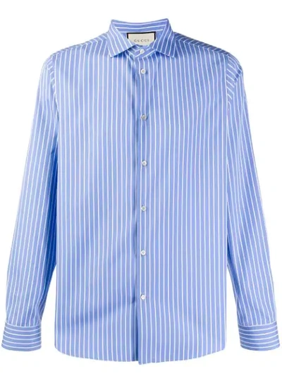 Shop Gucci Striped Formal Shirt In 4077