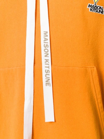 Shop Maison Kitsuné Chest Logo Hoodie In Orange