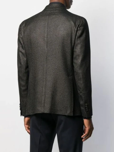 Shop Tagliatore Houndstooth Double-breasted Blazer In Black