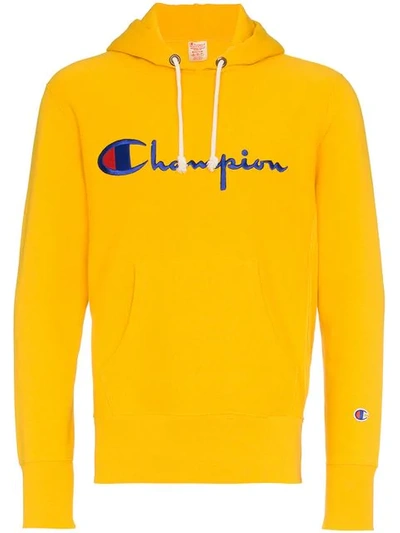Shop Champion Kapuzenpullover Mit Logo In Yellow