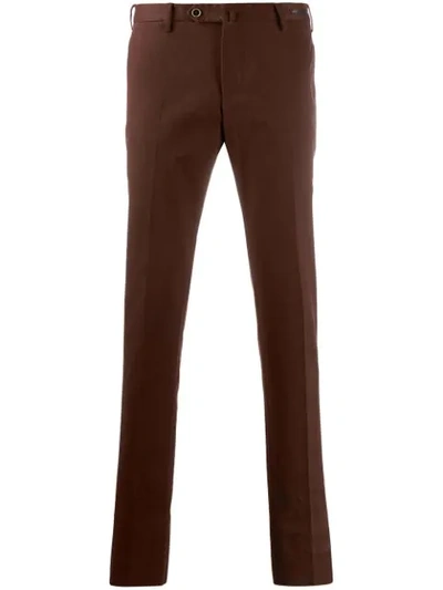 Shop Pt01 Slim-fit Chino Trousers In Brown