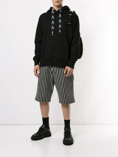 Shop Mastermind Japan Loose-fit Skull-tape Hoodie In Black