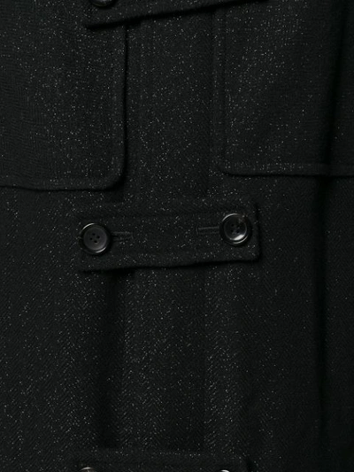 Shop Comme Des Garçons Homme Deux Metallic Front Strap Coat In Black