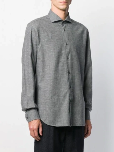 Shop Corneliani Houndstooth Pattern Shirt In Grey