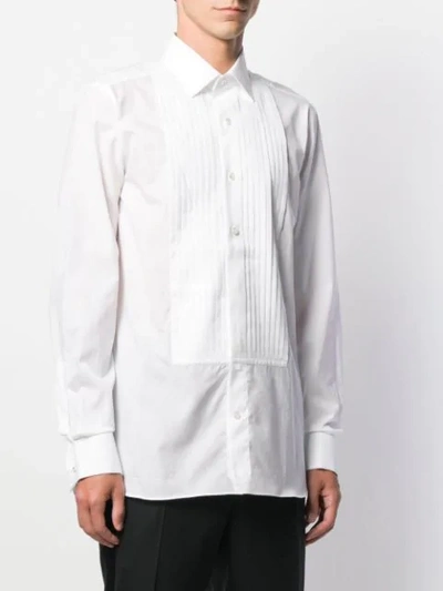 Shop Tom Ford Pleated Front Shirt In G White
