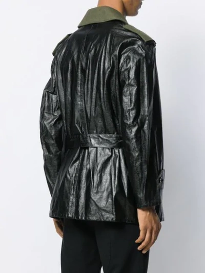 Pre-owned Jean Paul Gaultier Contrasting Short Trenchcoat In Black