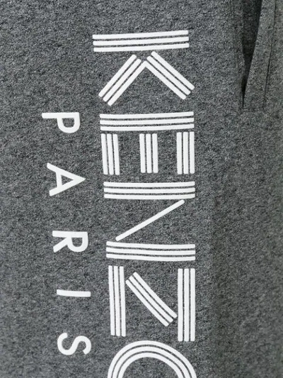 Shop Kenzo Logo-printed Shorts In Grey