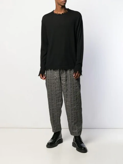 Shop Uma Wang Raw Edge Knit Sweater In Black