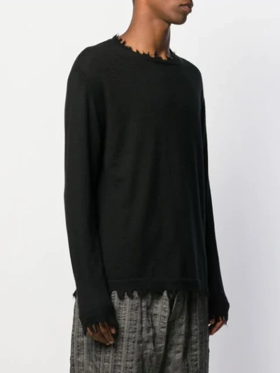 Shop Uma Wang Raw Edge Knit Sweater In Black