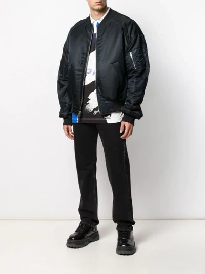 Shop Juunj Zipped Bomber Jacket In Black