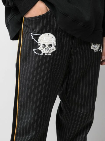 Shop Lost Daze Embroidered Skull Trousers In Black