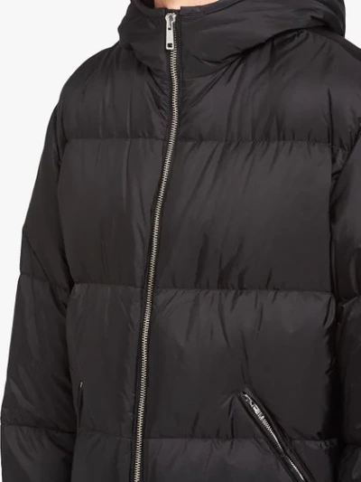 Shop Prada Hooded Puffer Coat In Black