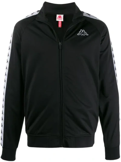 Shop Kappa Logo Lined Zipped Jacket In Black