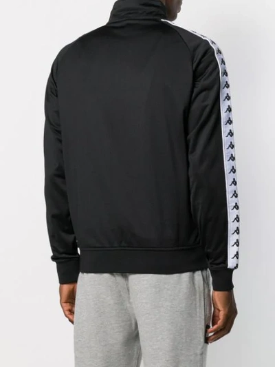 Shop Kappa Logo Lined Zipped Jacket In Black