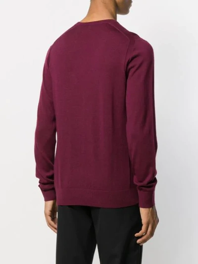Shop Michael Kors Crew Neck Fitted Jumper In Red