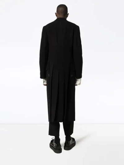 Shop Yohji Yamamoto Button Detail Military Coat - Black