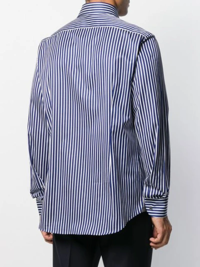 Shop Corneliani Striped Button-front Shirt In Blue