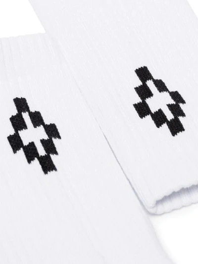 Shop Marcelo Burlon County Of Milan Logo Socks - White