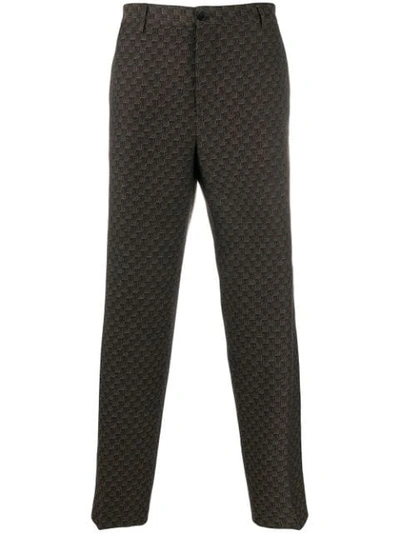 Shop Etro Checked Suit Trousers In Brown