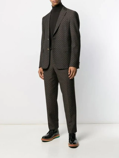 Shop Etro Checked Suit Trousers In Brown