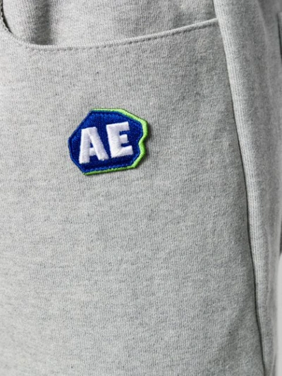 Shop Ader Error Logo Patch Track Pants In Grey