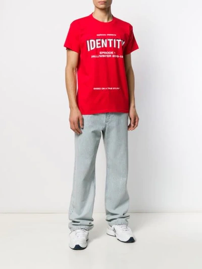 Shop Applecore 'identity' Print T-shirt In Red