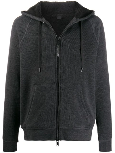Shop John Varvatos Knitted Hooded Jacket In Grey